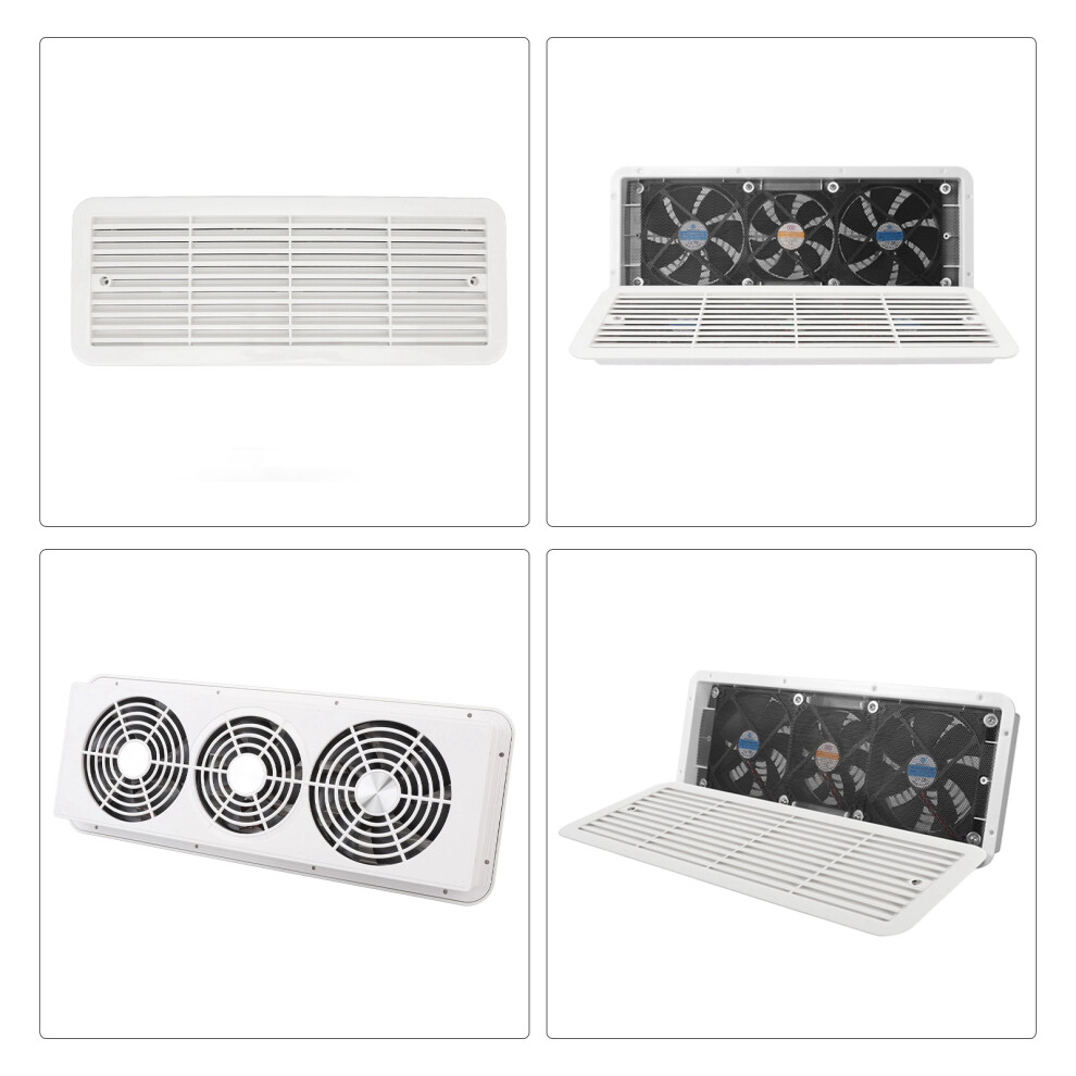 12V Three Fan Rv Fridge Vent With Mesh 7293282932630