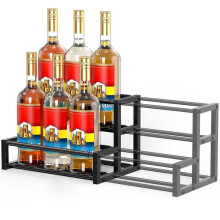 Expandable Coffee Syrup Organizer Adjustable Width Heavy Metal Syrup Rack (Holds 6-12 Bottles)