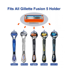 48 stuks vijflaagse scheermesjes, compatibel met Fusion 5 gezichtsscheerapparaten, etui voor heren