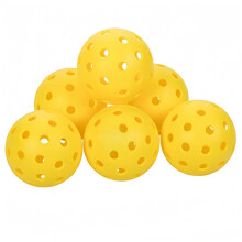 Bolas de pickleball para exterior, amarelas, pacote com 6 unidades, otimizadas para desempenho e durabilidade