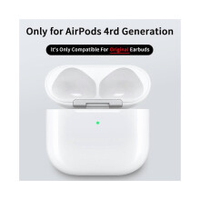Capa de carregamento sem fios para AirPods 4 com porta USB C, estojo compacto para auriculares, branco