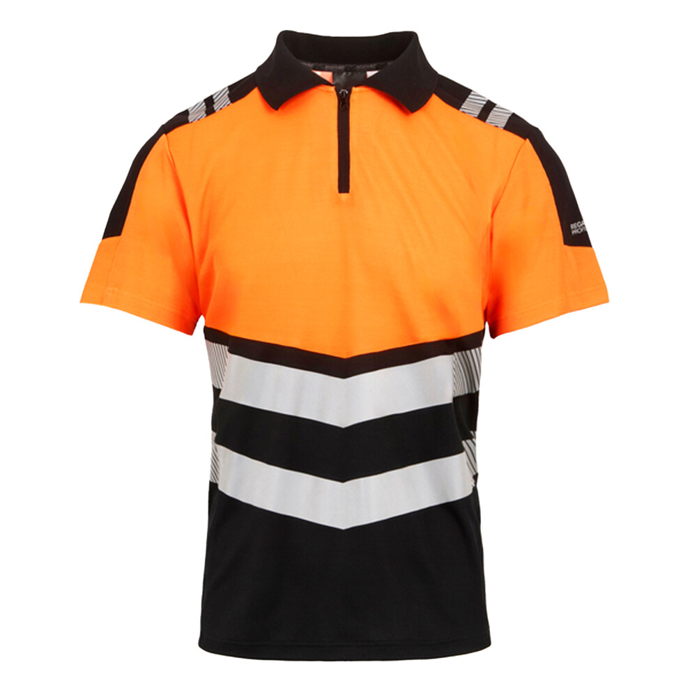 (Xxl, Black/Orange) Regatta Professional Mens Hi-Vis Polo Shirt 5063703728959