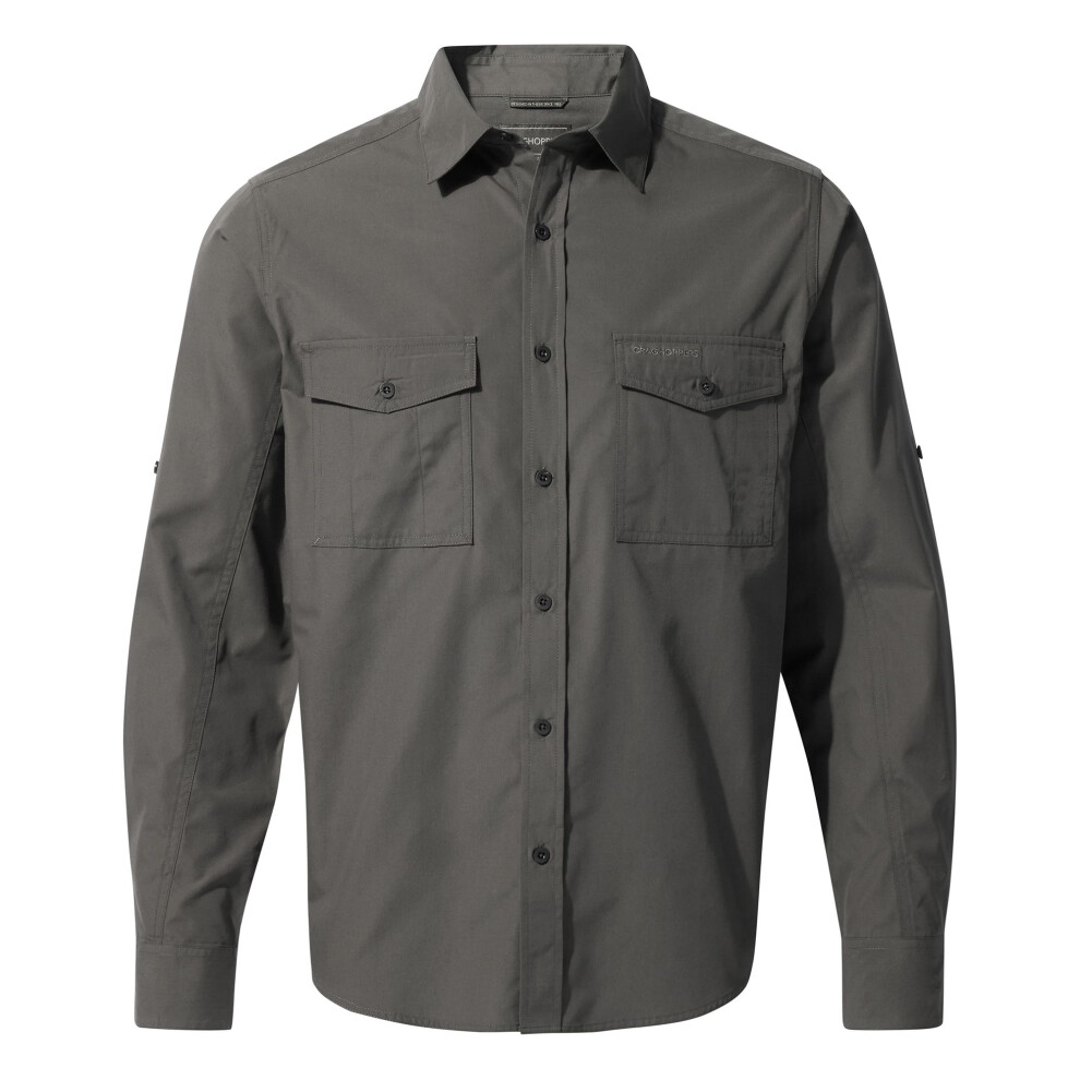 Craghoppers (M, Carbon ) Mens Expert Kiwi Long-Sleeved Shirt Grey