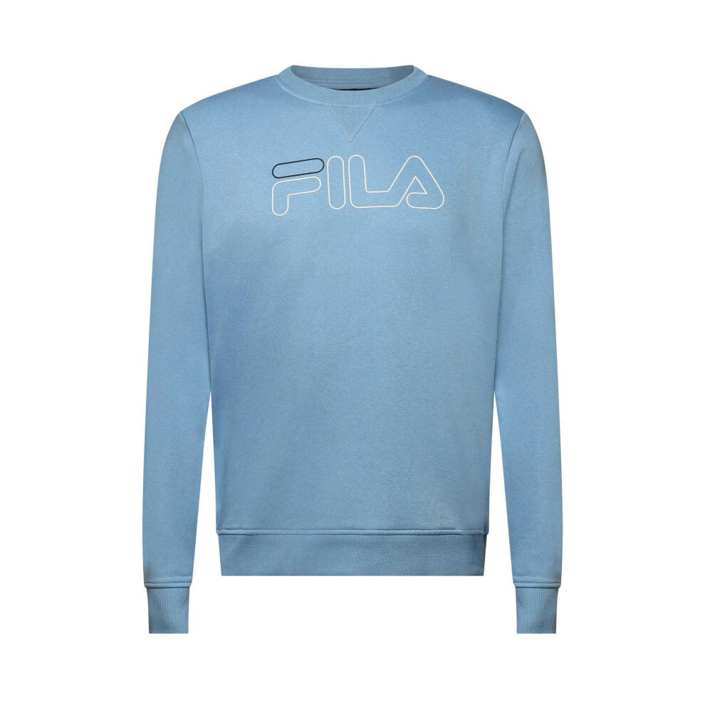 Fila (S, Glacier Lake) Mens Jude Crew Neck Sweatshirt Multicoloured