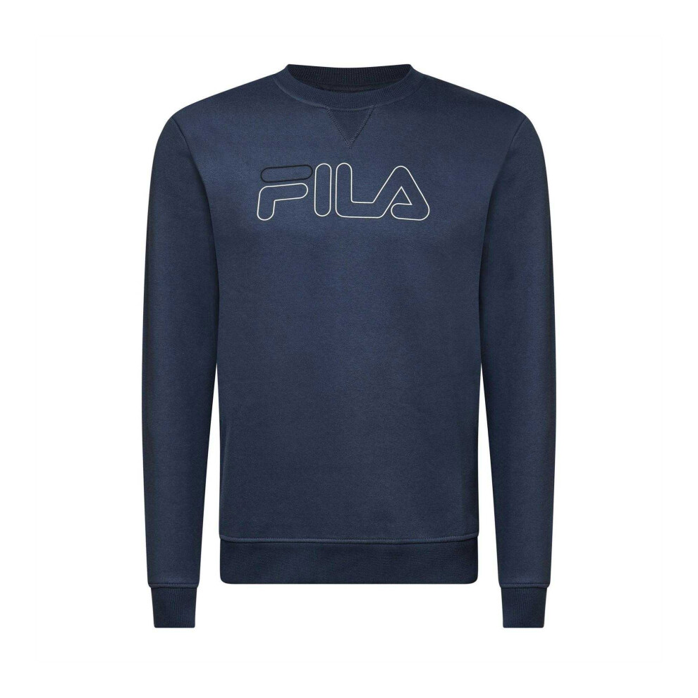 Fila (S, Vintage Indigo) Mens Jude Crew Neck Sweatshirt Blue,Multicoloured