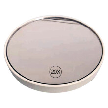 Miroir de Maquillage Grossissant Anti-BuéE Miroir de Courtoisie à Ventouse 20X Miroir de Maquillage Grossissant Portable avec PoignéE, Blanc