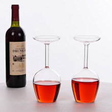 2 Pack Inverted Wine Glasses 350ml Unique Upside Down Goblets for Parties Weddings and Gifts, Fun Red Wine Glassware