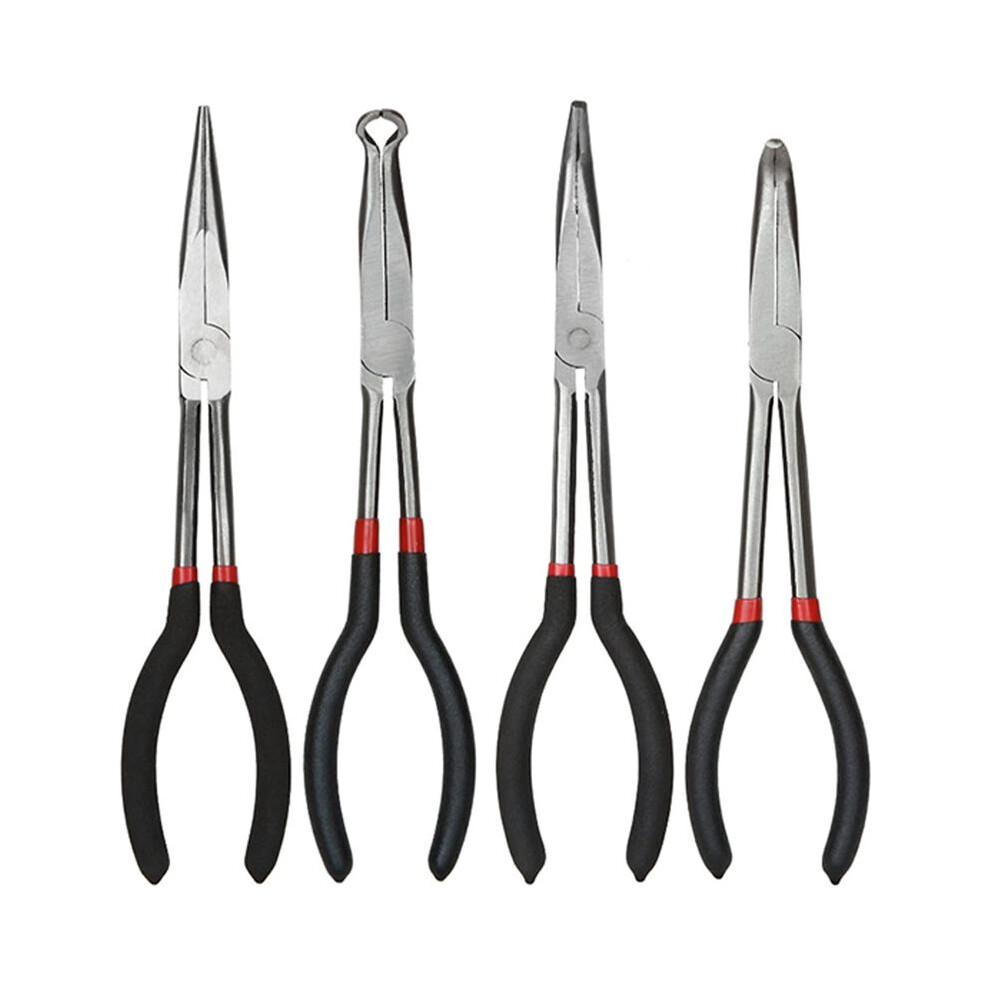 11-Inch Long Needle-Nosed Pliers Include Straight, 45-Degree, 90-Degree And O-Type Pliers 6031119578825