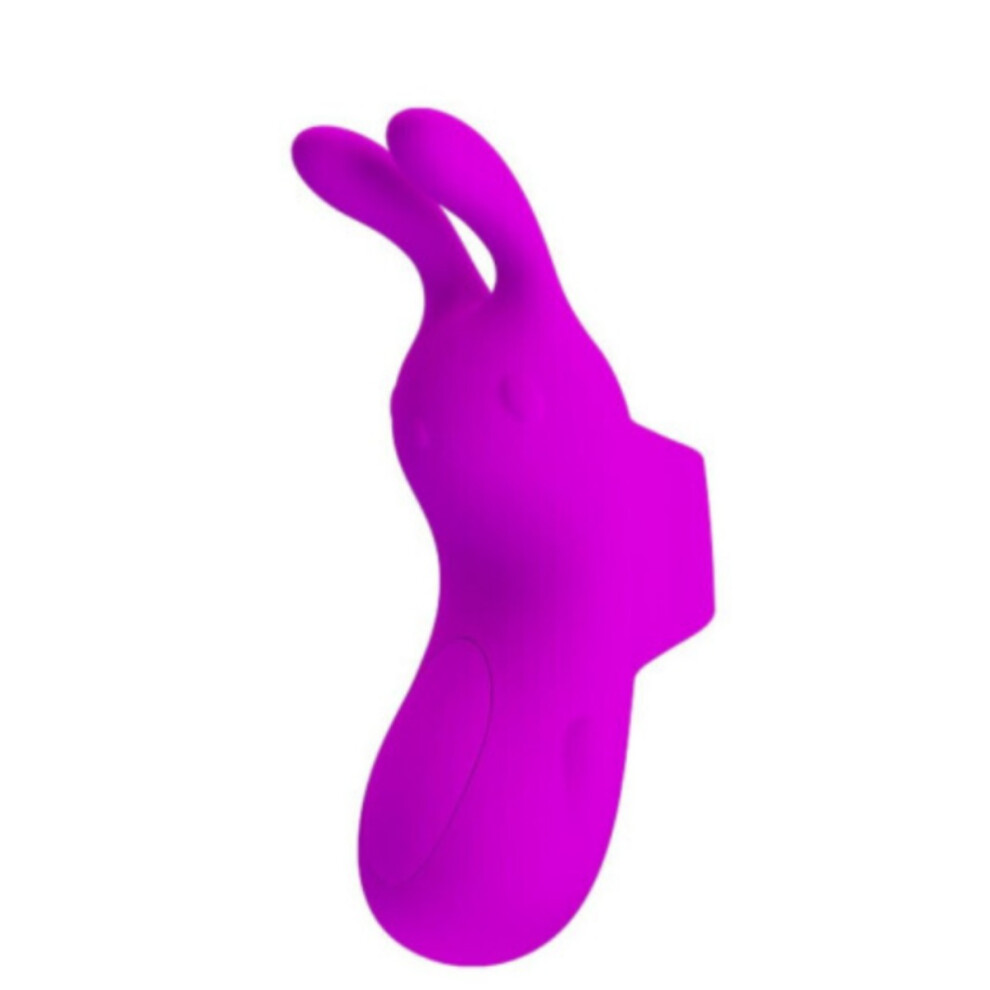Silicone Bunny Finger Vibrator for Women, Soft Touch Massager, 10 Vibration Modes, Waterproof, USB Rechargeable