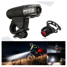 Wiederaufladbares LED-Fahrradbeleuchtungsset mit USB-Anschluss, bestehend aus Fahrradscheinwerfer und Rücklicht für sicheres Fahren und