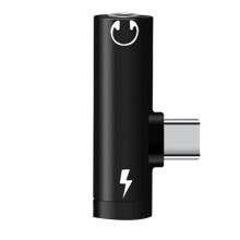 Divisor de Adaptador Tipo C 2 en 1 para una Conector de Carga de Auriculares de Audio de 3,5 Mm Conector de Cable Auxiliar para Auriculares-B