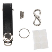 Mode Auto SchlüSselbeutel Tasche Fall Brieftaschenhalter Kette SchlüSsel Brieftasche Ring TaschenschlüSsel Organizer Leder SchlüSselbund Schwarz