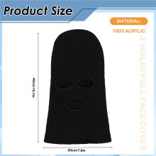 Full Face Cover Ski Mask Hoed 3 Gaten Bivakmuts Winddicht Gebreide Mutsen Motorkap Winter Warm Unisex Caps Zwart