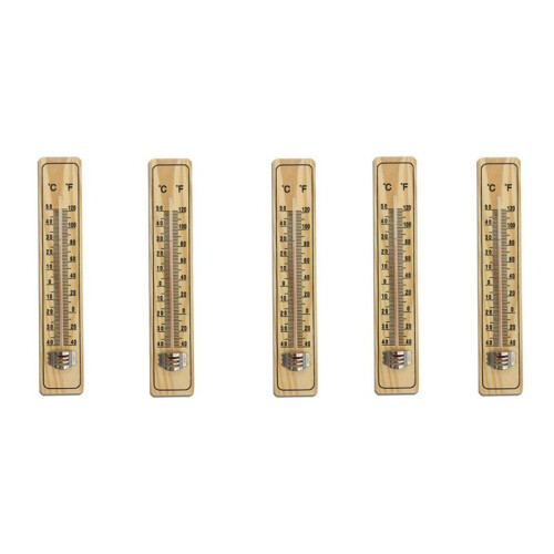 5 StüCk MittelgroßE Holzthermometer, Glasthermometer und Haushaltsthermometer