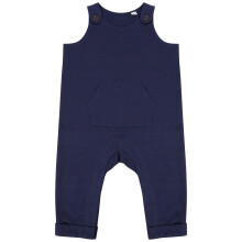 (0-6 Months, Navy) Larkwood Baby Organic Cotton Dungarees