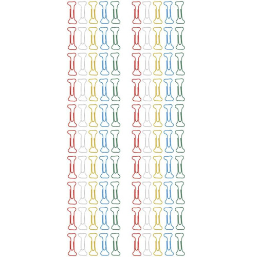 100pcs Bone Shape Multicolor Metal Paper Clips