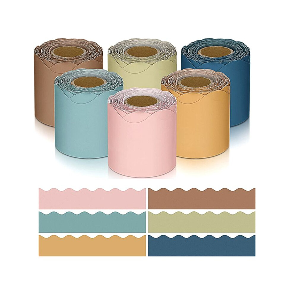 6 Rolls 196.8 Ft Color Classroom Borders For Bulletin Board Scalloped Bulletin Board For Classroom Bulletin Board Decor 4711528111159