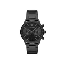 Herren-Chronograph mit schwarzem analogem Zifferblatt, Edelstahlgehäuse, wasserdicht, Vatertagsgeschenk
