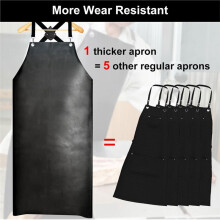 Waterproof Rubber Apron, 43" Anti-Tear Heavy Duty Vinyl Adjustable Thicker Dishwasher Apron for Restaurant Dishwashing