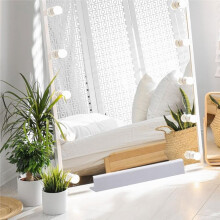 Wooden Floor Mirror Stand Anti Slip Base for Full Length Mirrors Stable Support Holder Bracket with Non Slip Pads White