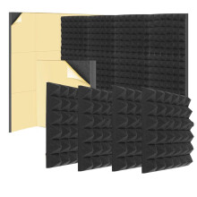 6Er-Pack Selbstklebende Schalldichte Wandpaneele 2 X 12 X 12 Zoll Schalldichte Schaumstoffplatten für die Wand, Für Zuhause, Aufnahmestudio, BüRo