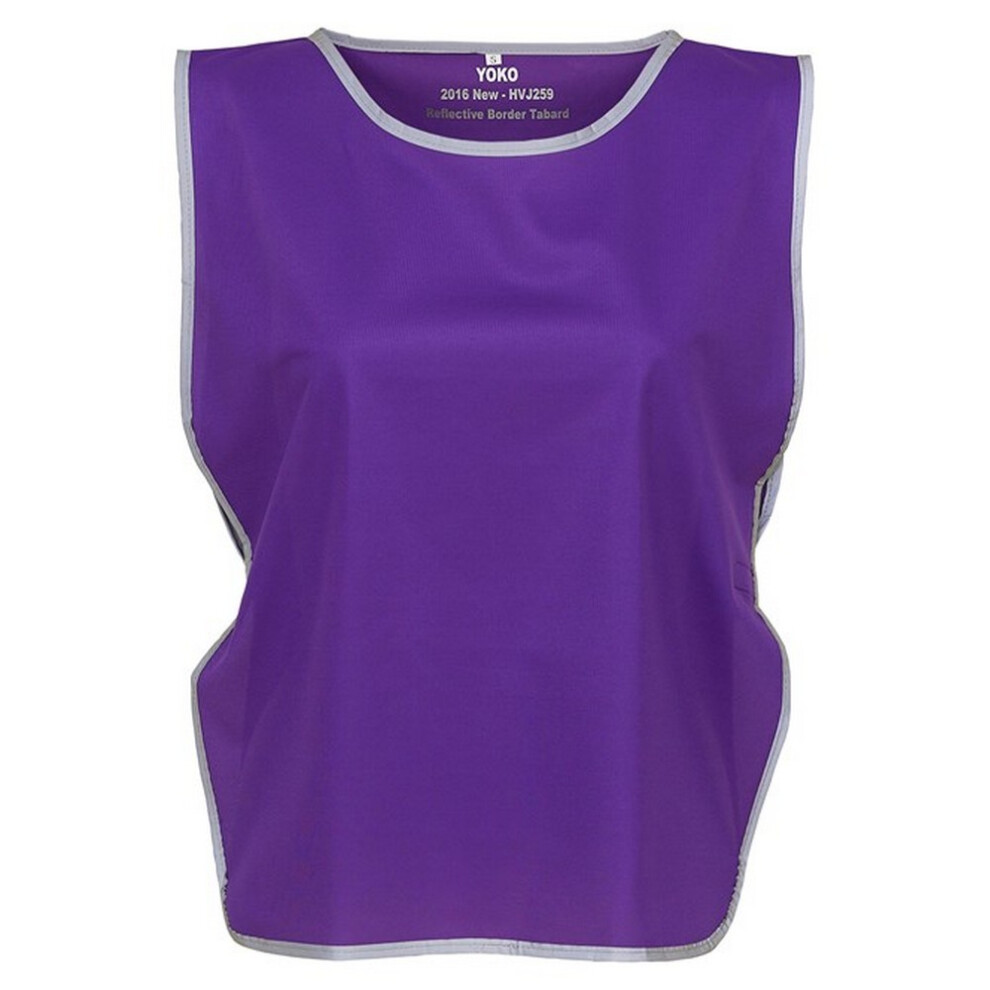 (Xxl-3Xl, Purple) Yoko Unisex Adult Contrast Hi-Vis Tabard 5063470537624