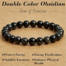 Armband aus Natursteinperlen, 8 mm breites Stretch-Kristallarmband für Damen und Herren, Yoga- und Meditationsaccessoire