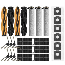 For Aqua 10 Ultra Roller Replacement Kit - Main Side Brush, HEPA Filter, Mop Cloth