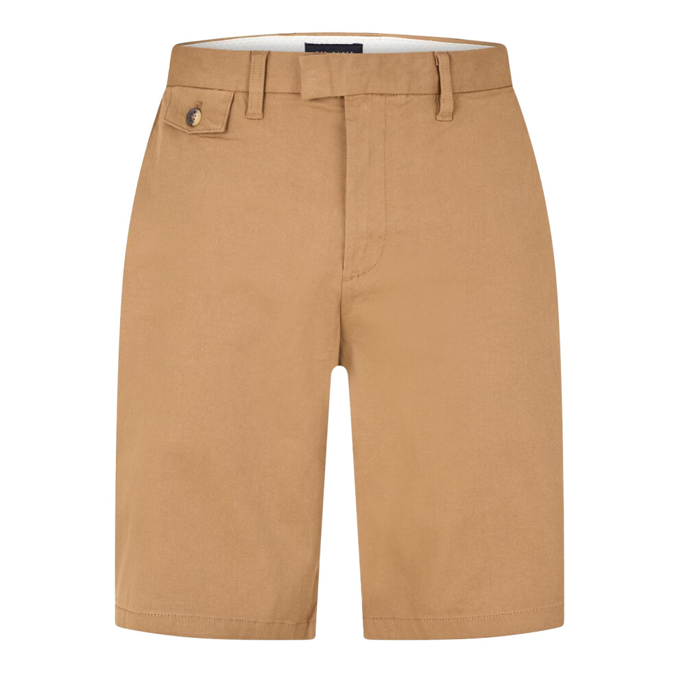Ted Baker (S, Tan) Mens Alscot Cotton Blend Chino Shorts Multicoloured