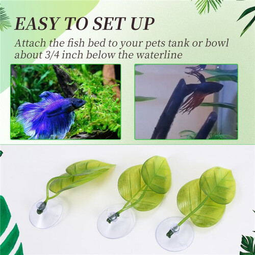 Beta Fish Hammock Plant Leaf Mat Fish Spreading Breeding Resting Bed 2