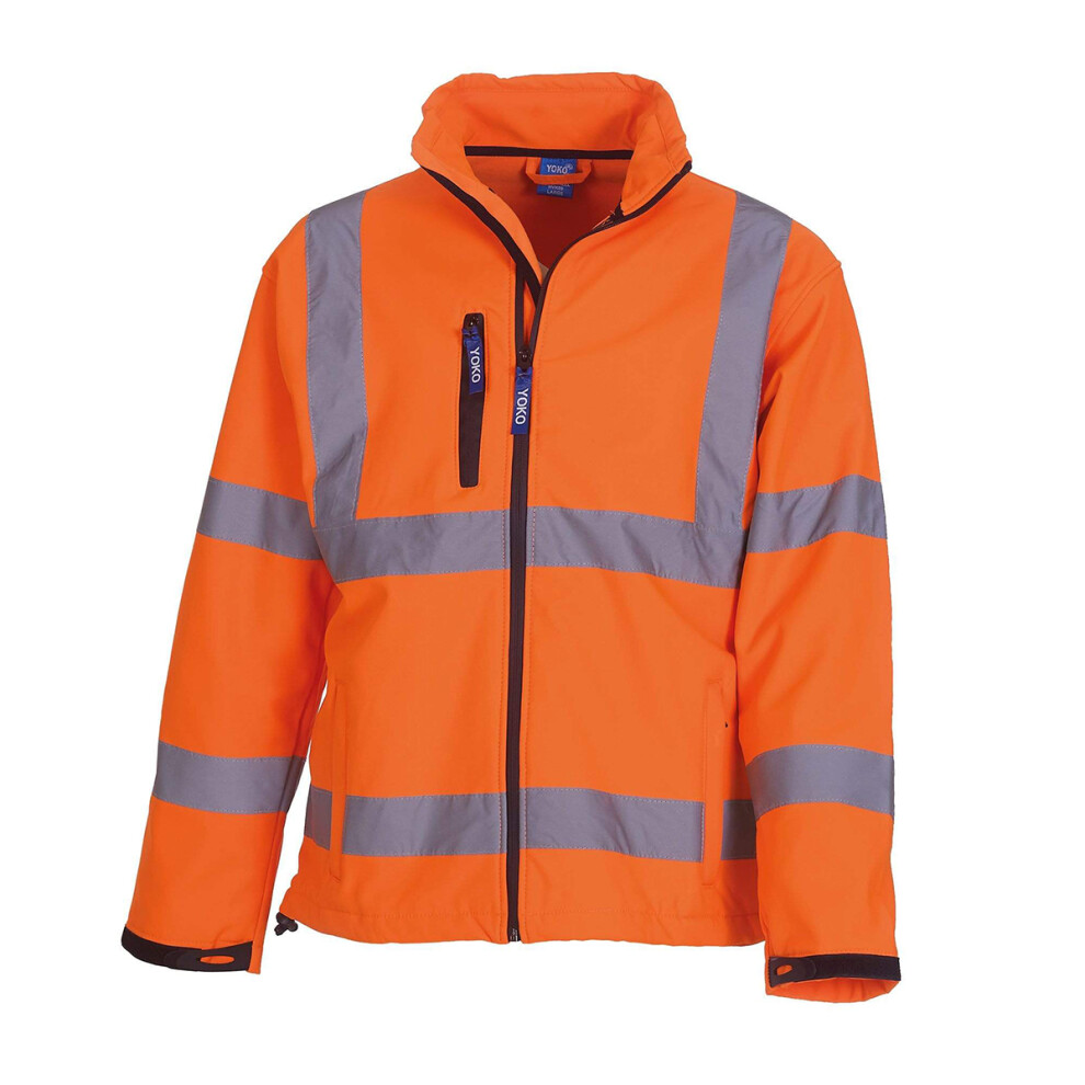 (L, Hi Vis Orange) Yoko Mens Hi-Vis Sofshell Jacket 5054171107223
