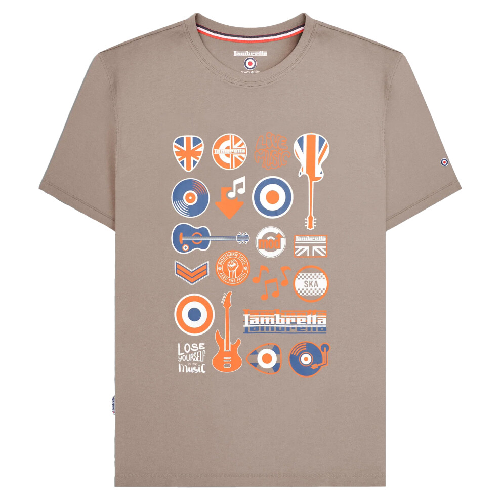 Lambretta (L, Cinder) Mens Music Icons T-Shirt Multicoloured