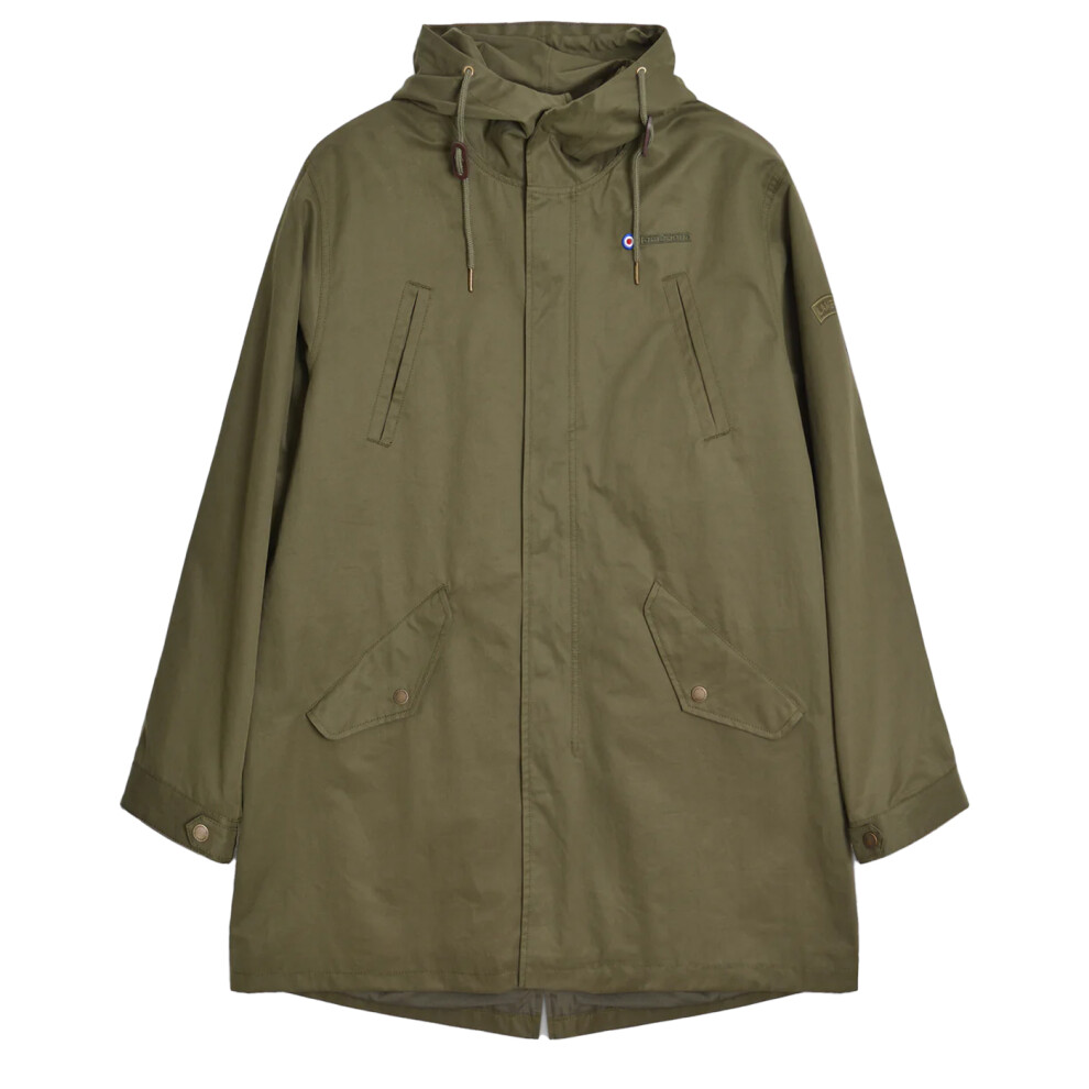 Lambretta (L, Khaki Green) Mens Shower Resistant Parka