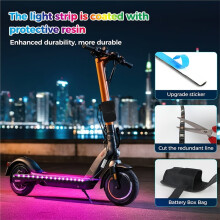 RGB LED Strip Lights for Scooter Bicycles Bike Safety Warning Lights, Battery Powered Lights for Night Riding Racing
