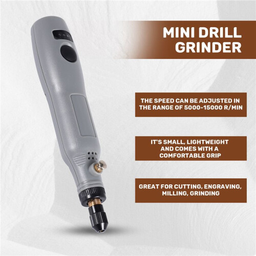 10W Hobby   Drill Grinder Rotary Tool Set Modeling Polishing Drilling - Grey 1