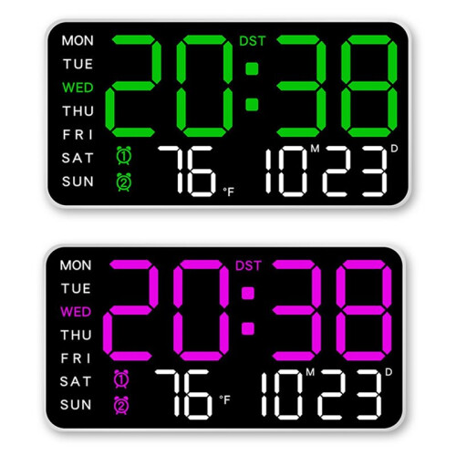 Frameless Digital Clock, Multi-Functional Wall-Mounted/Standing Clock, Minimalist Digital Display Clock