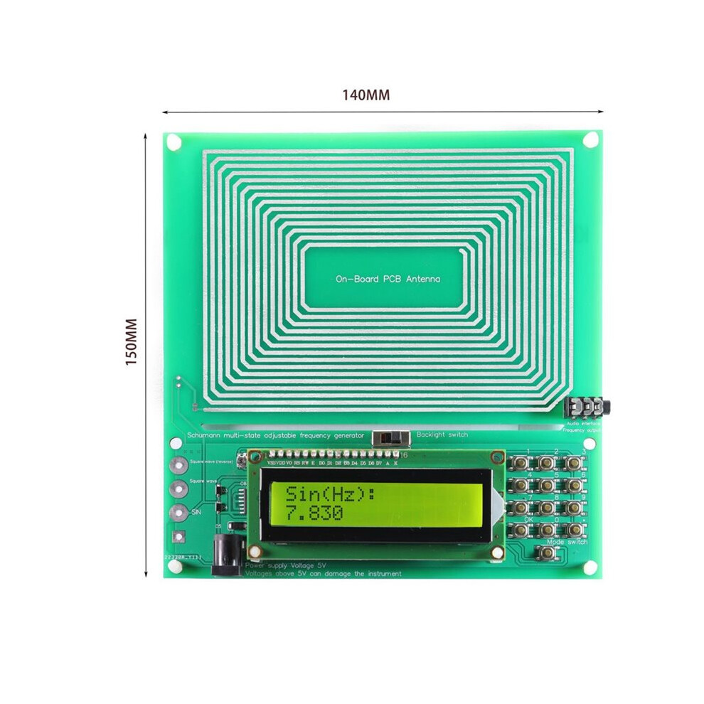 7.83 Hz Schumann Wave Generator 0.01-100000Hz Adjustable Frequency Signal Generator Frequency Healing Device 4713187209383