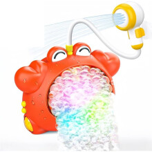 Crab Bath Toys for Kids 1-3 & Babies 6-12 Months, Bath Shower , Rechargeable Light Bubble Machine with Music.