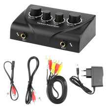 Mixer Audio Portatile con Doppio Ingresso Microfono per Amplificatore e Microfono Karaoke Ok Mixer con Spina UE