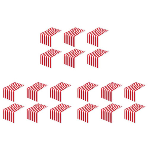 18 Pieces Striped Table Runner Wedding Polyester Table Decor Red White Striped Design Tablecloth Decor 12 X 108 Inch