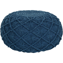Pouffe Macramé BERKANE Cotton Navy Blue