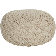 Pouffe Macramé BERKANE Cotton Beige