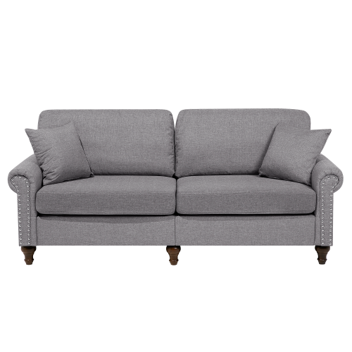 Beliani Sofa 3 Seater OTRA Fabric Light Grey