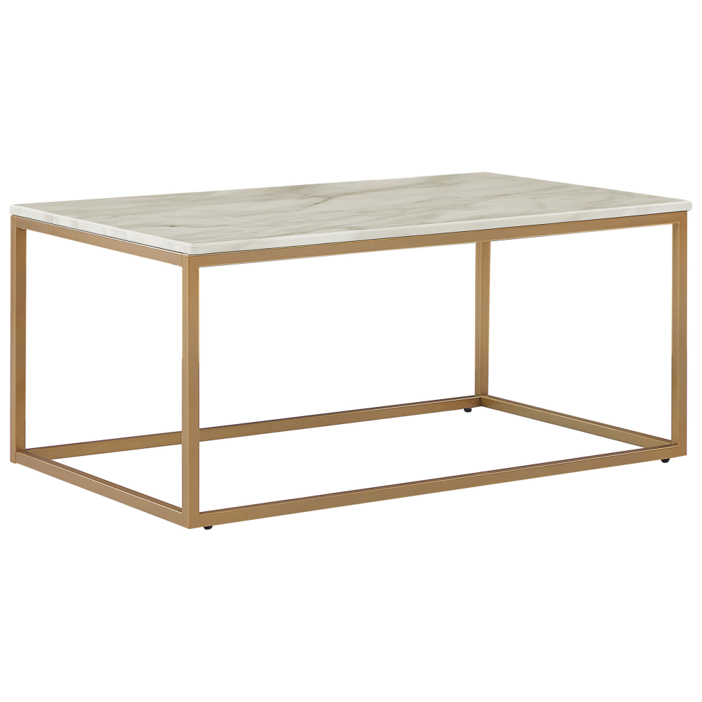 Beliani Coffee Table Delano Marble/ Gold White,Brown,Gold