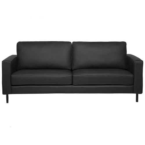 Beliani Sofa 3 Seater SAVALEN Leather Black