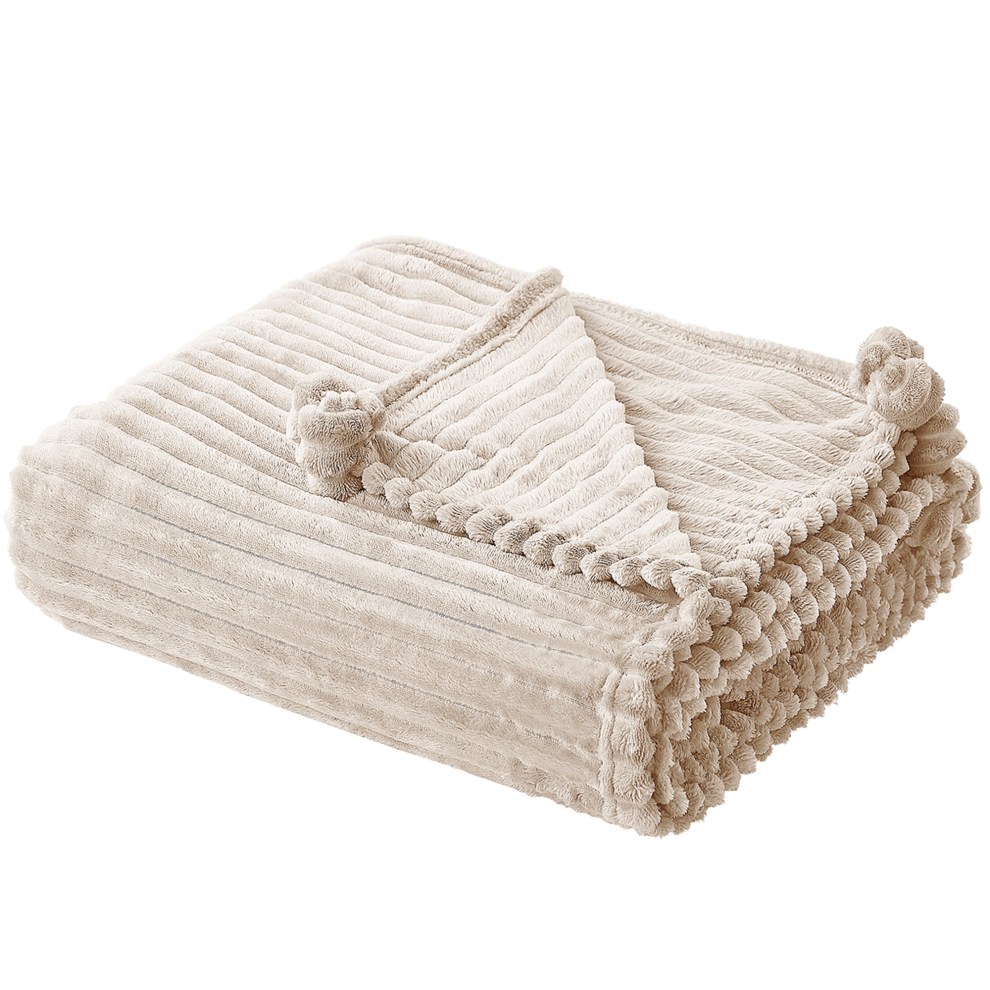 Beliani Blanket Kaweri 150 X 200 Cm Beige