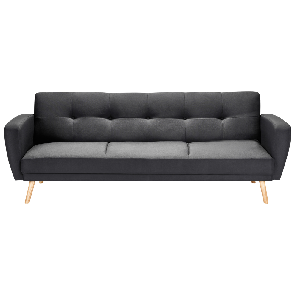 Sofa Bed 3 Seater FLORLI Fabric Black
