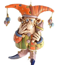Clown Wind Chime Ornaments Halloween Outdoor Garden Ornaments Resin Decorative Gift A