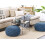 Beliani Pouffe Macramé BERKANE Cotton Navy Blue 2