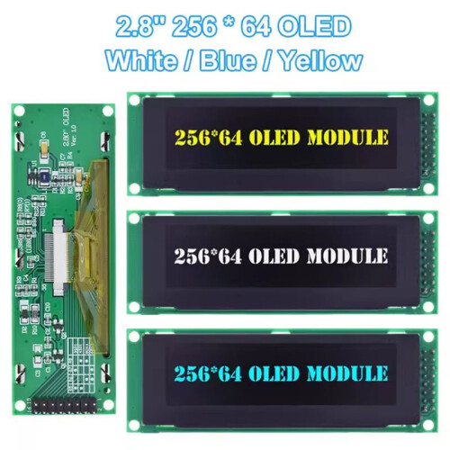 OLED Display 2.8" 256x64 25664 Dots Graphic LCD Module Display Screen LCM Screen SSD1322 Controller Support SPI 1
